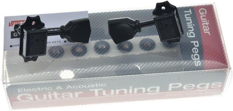 WILKINSON Black with Black Button 3x3 Deluxe Vintage Tuners Guitar Tuning Keys Machine Heads with Plastic Keystone Buttons for Les Paul/SG/ES, (K1949) - Image 5